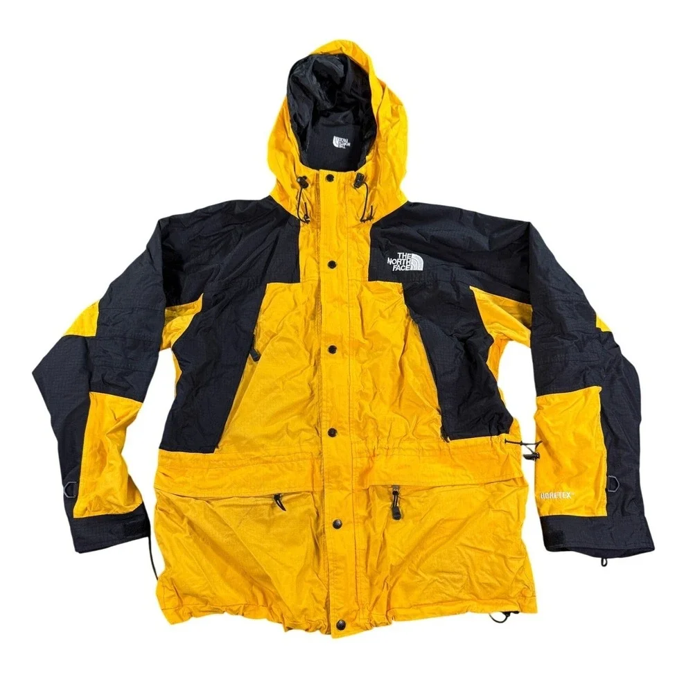 Vintage The North Face Summit Series Jacket Mens XL Yellow Gore-Tex Parka Hooded